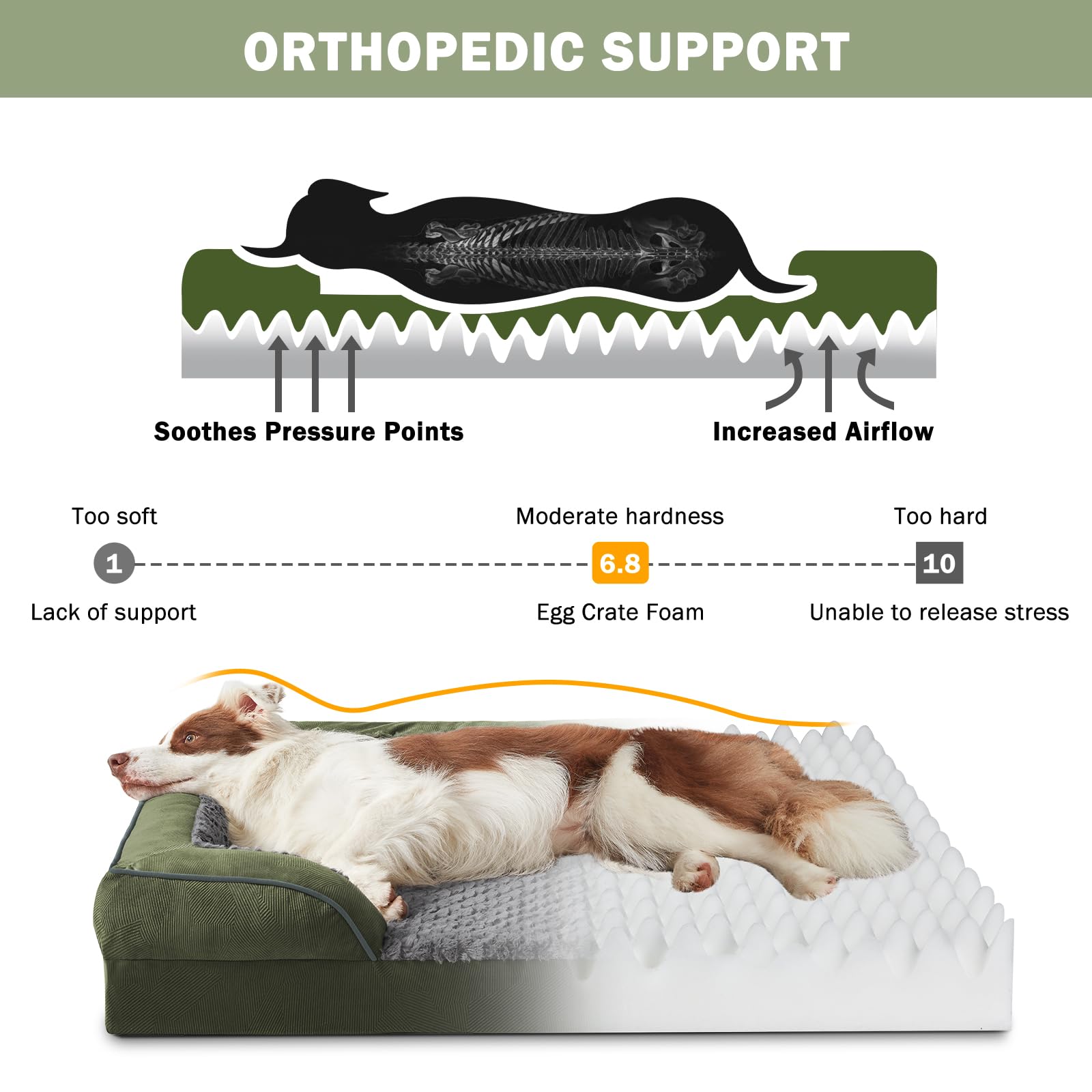 INVENHO large dog bed with washable cover for easy cleaning after adventures.