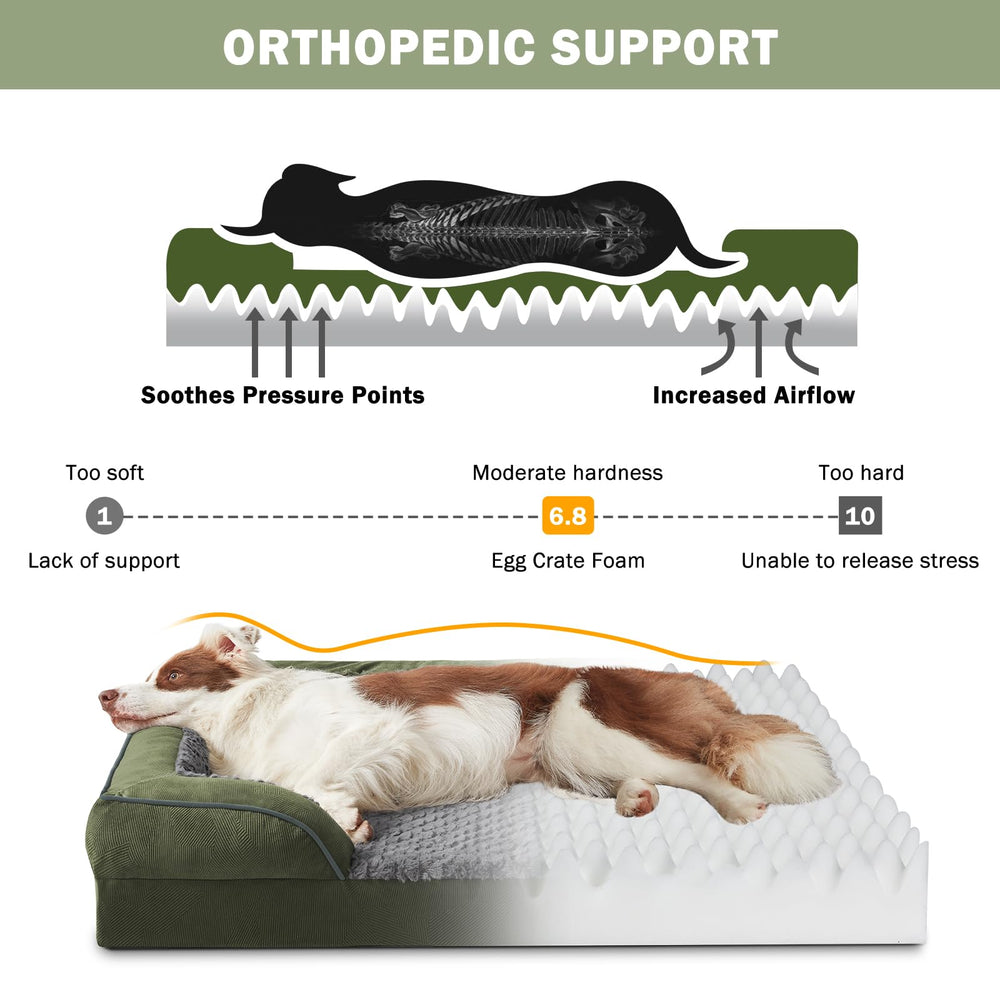INVENHO large dog bed with washable cover for easy cleaning after adventures.