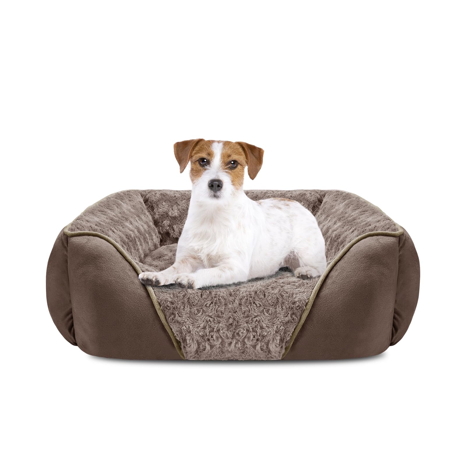 INVENHO medium dog bed rectangle with raised edges for head and neck support.