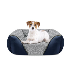 INVENHO medium dog bed rectangle with raised edges supports head and neck for restful sleep.