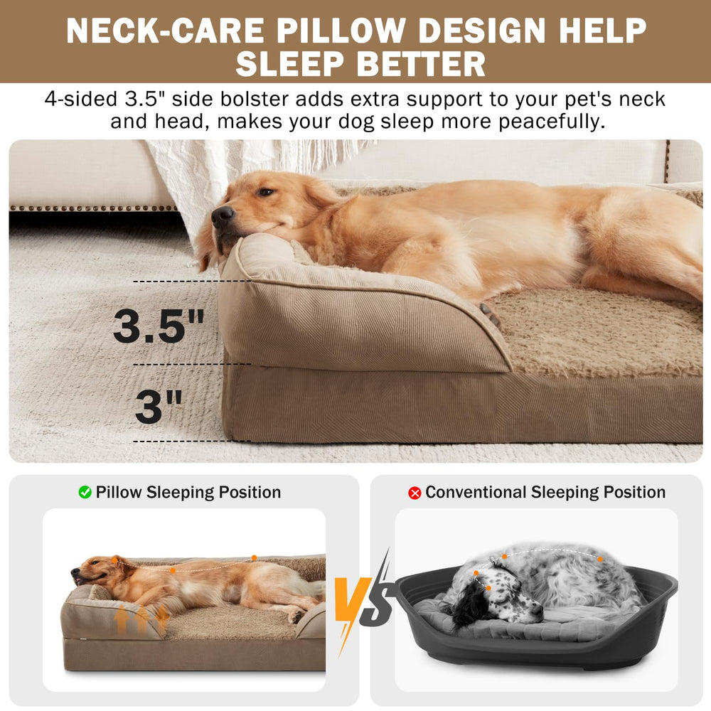 INVENHO bed includes four-sided bolsters for neck and head comfort