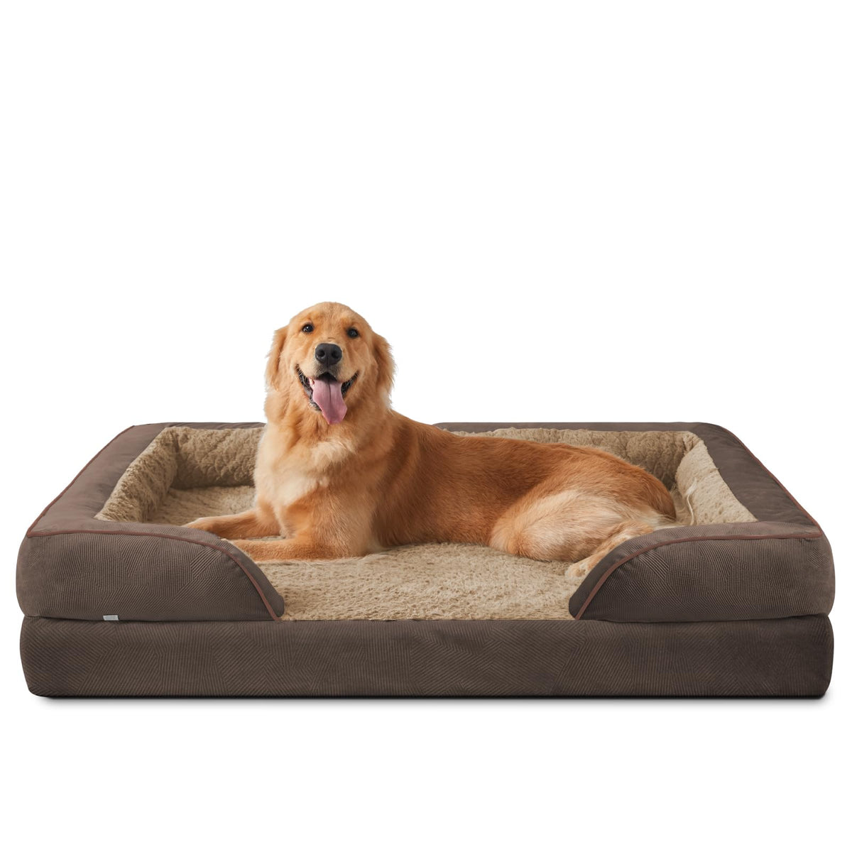 INVENHO orthopedic dog bed with egg-crate foam supports joints and comfort.