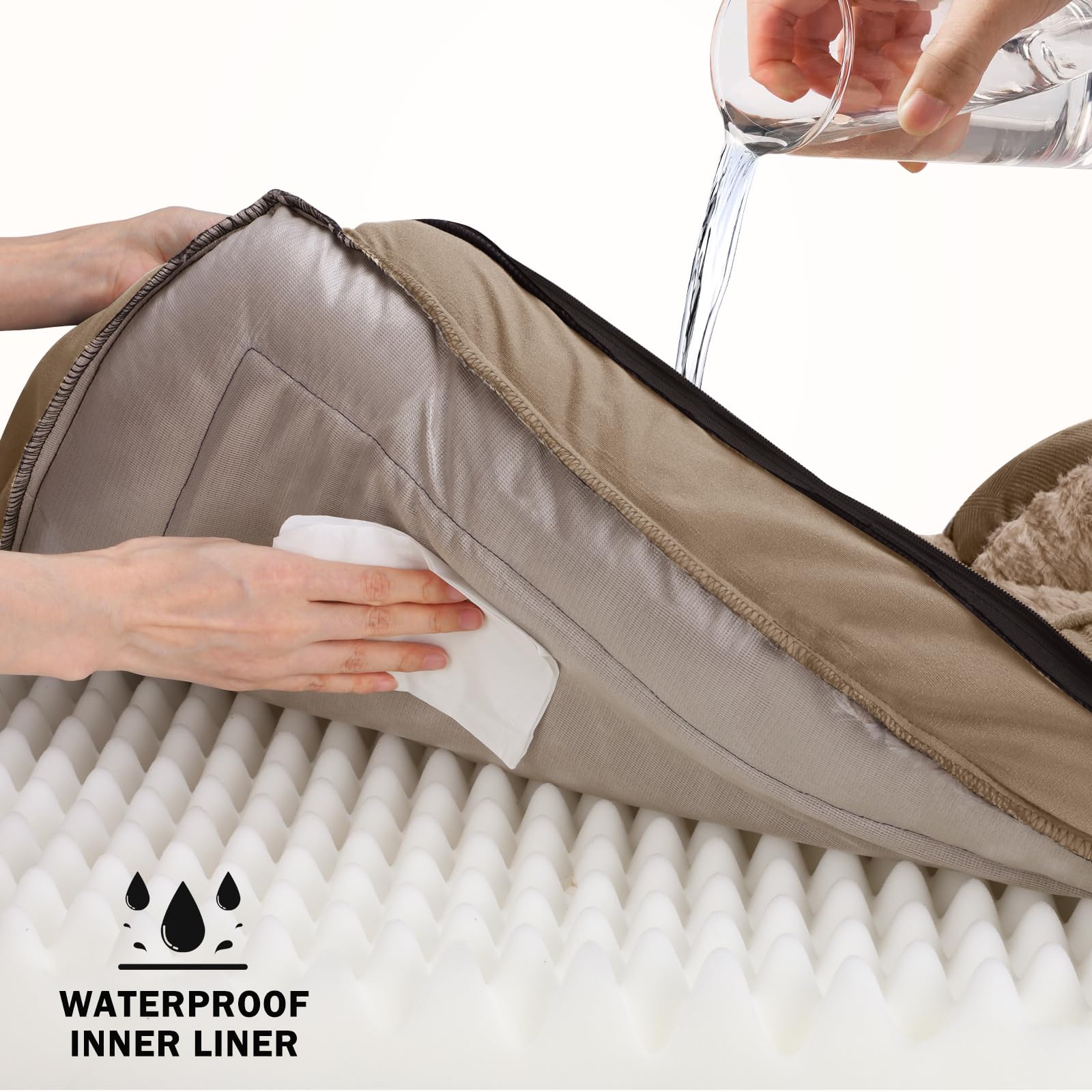 INVENHO bed with removable, machine-washable cover for easy care