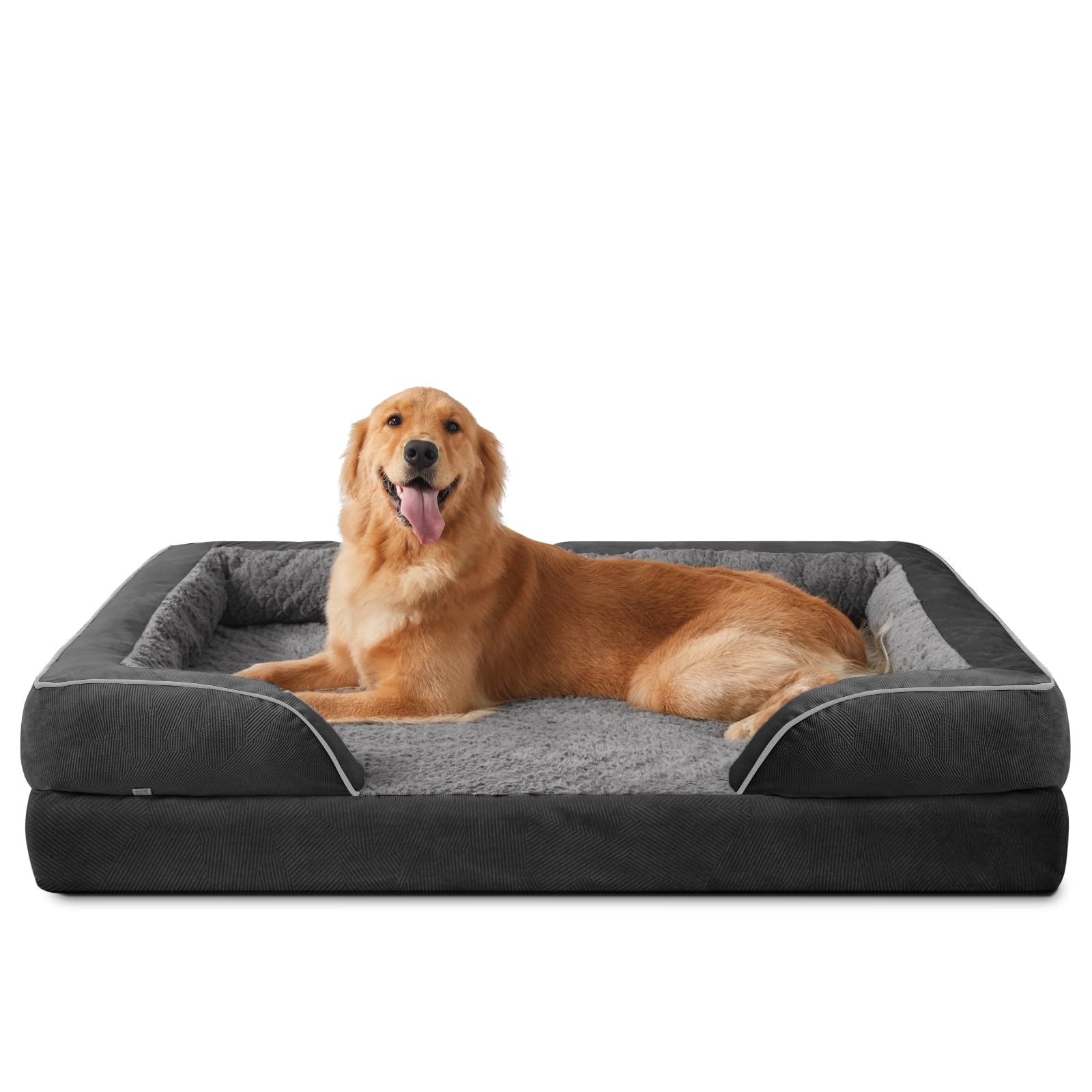 INVENHO orthopedic dog bed with egg-crate foam supports joints for comfortable lounging.
