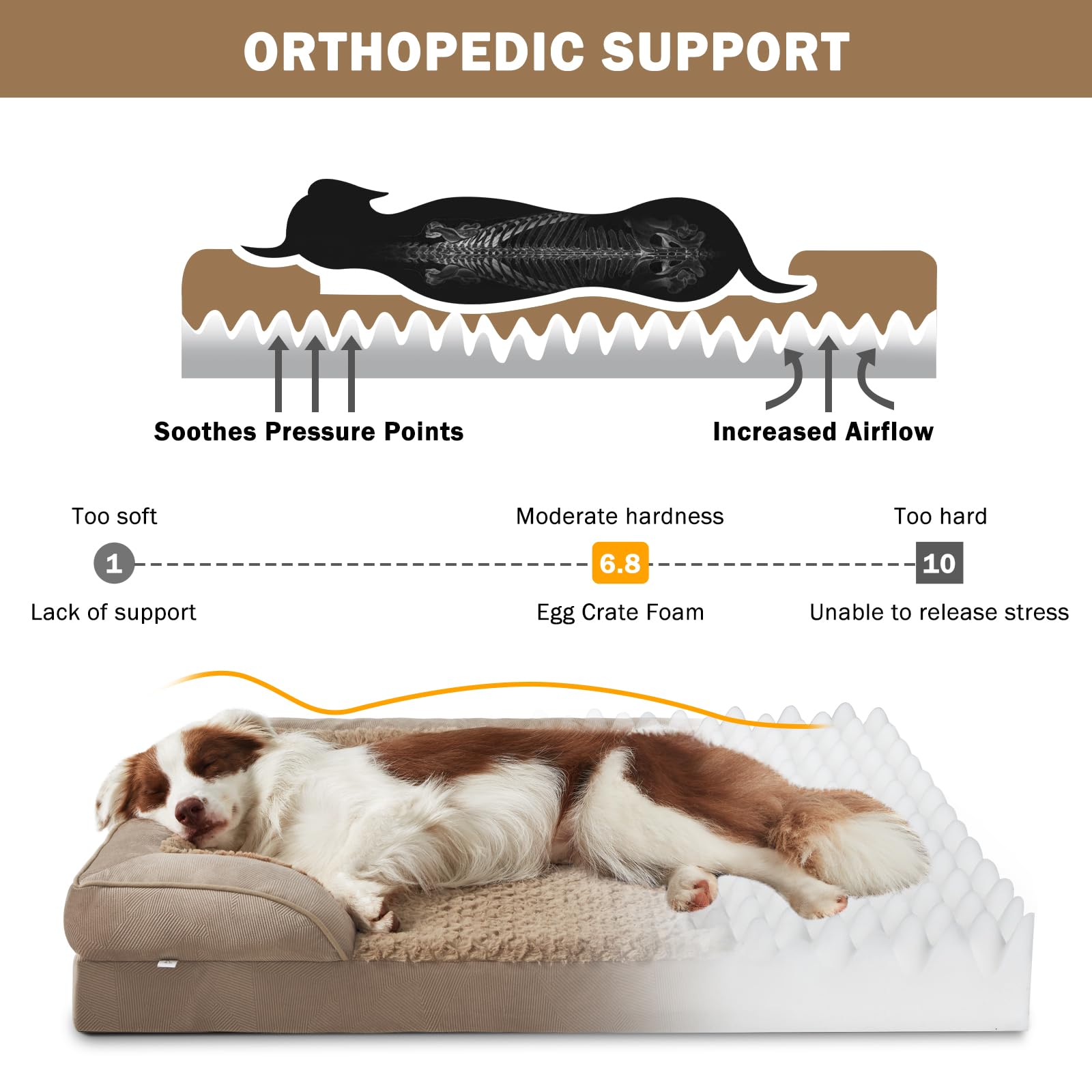 INVENHO dog bed with waterproof lining protects foam from spills.