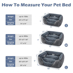 INVENHO Rectangle dog bed anti-slip bottom keeps bed in place