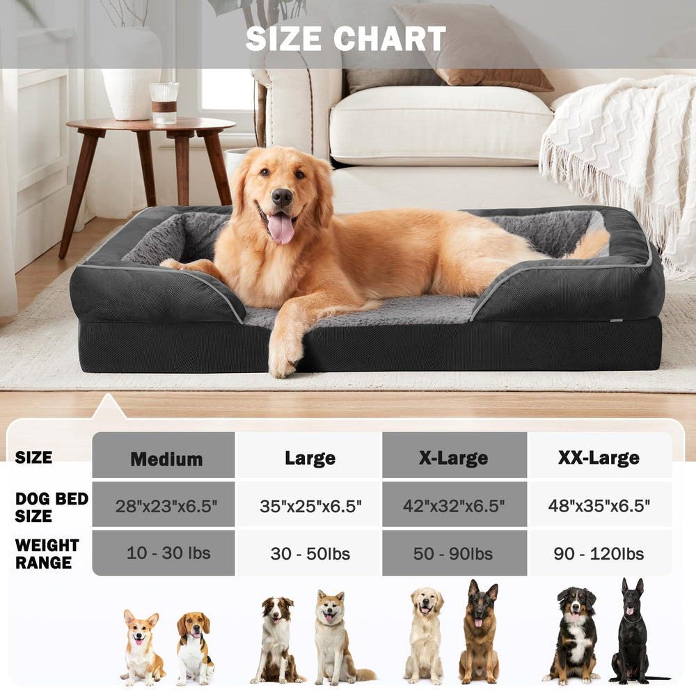 INVENHO size options guide for dogs up to 120 lbs