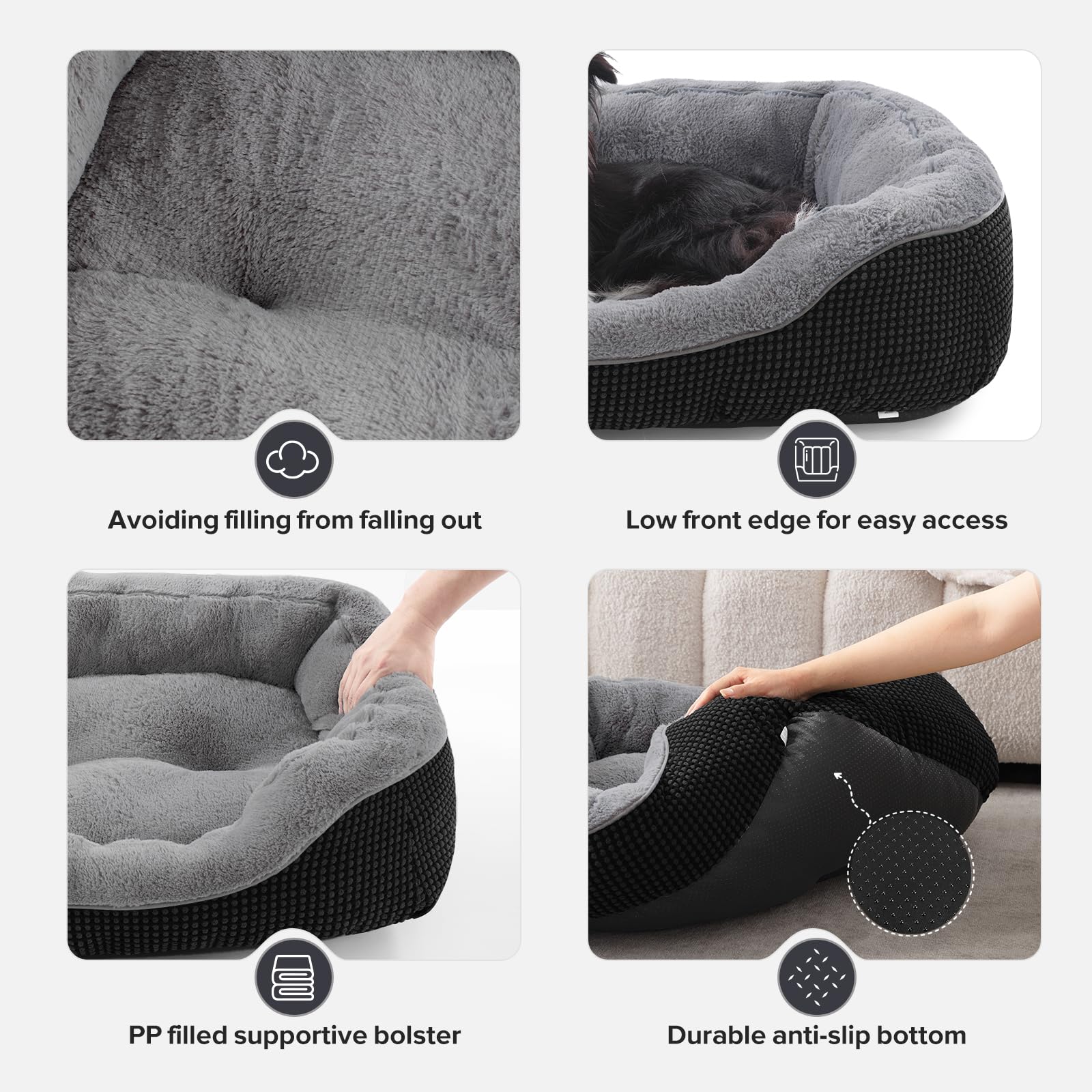 INVENHO small dog bed low-entry design aids easy access.