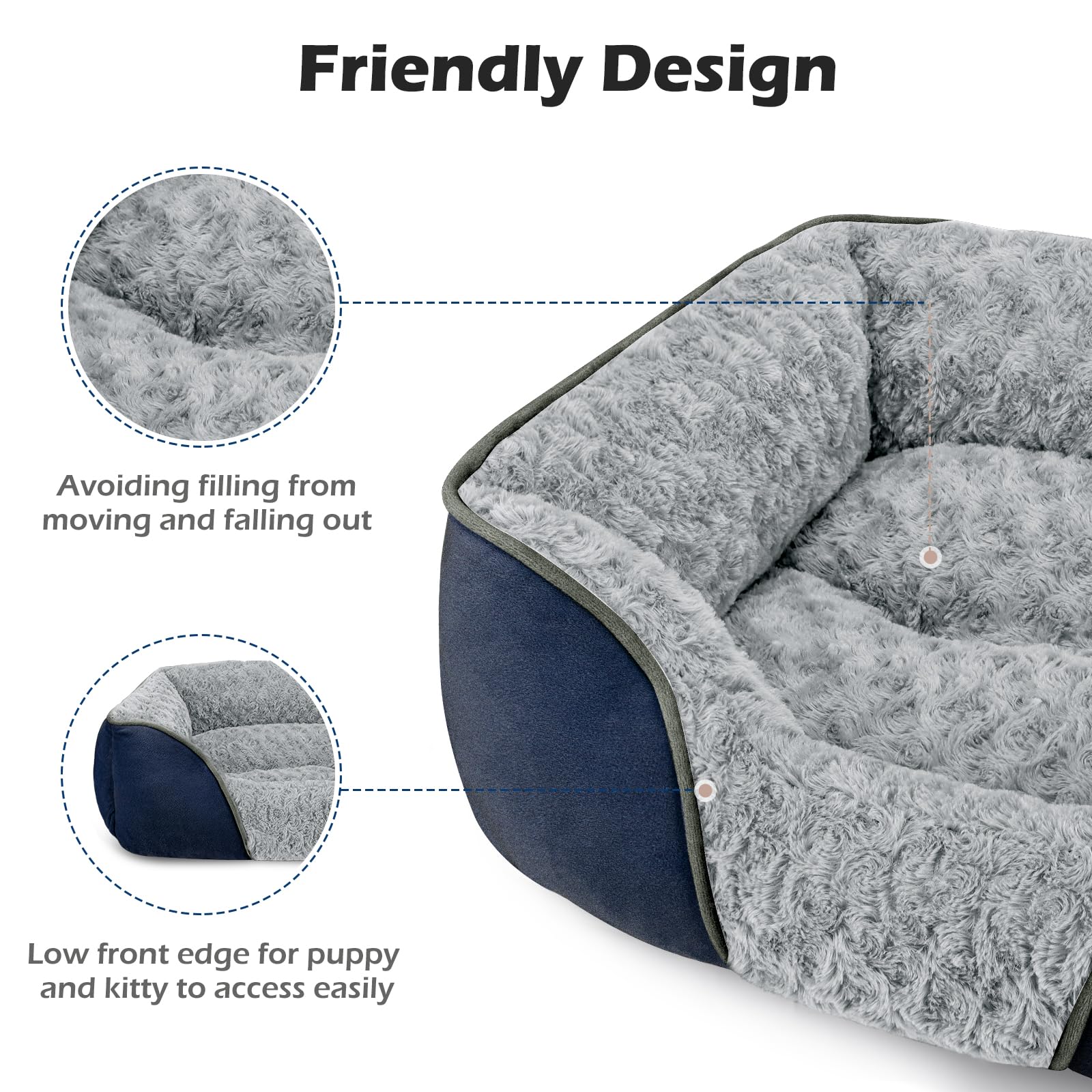 INVENHO small dog bed-machine-washable design for easy cleaning after playtime.