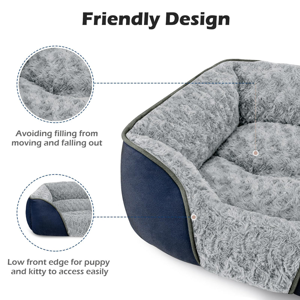 INVENHO small dog bed-machine-washable design for easy cleaning after playtime.
