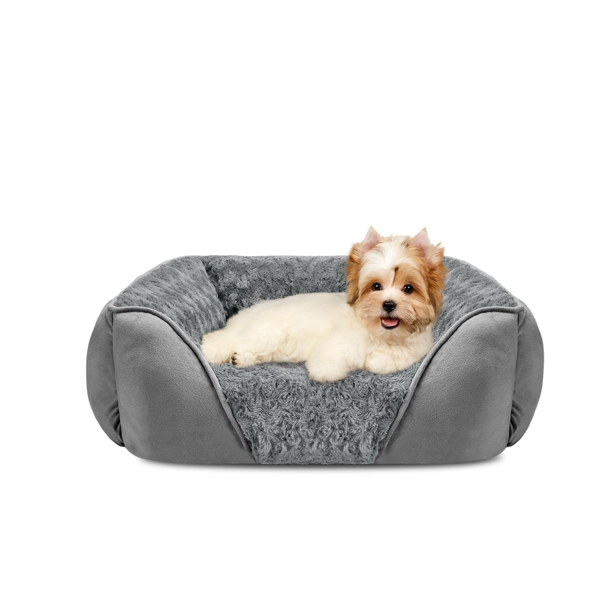INVENHO small dog bed exterior with raised edges for neck support