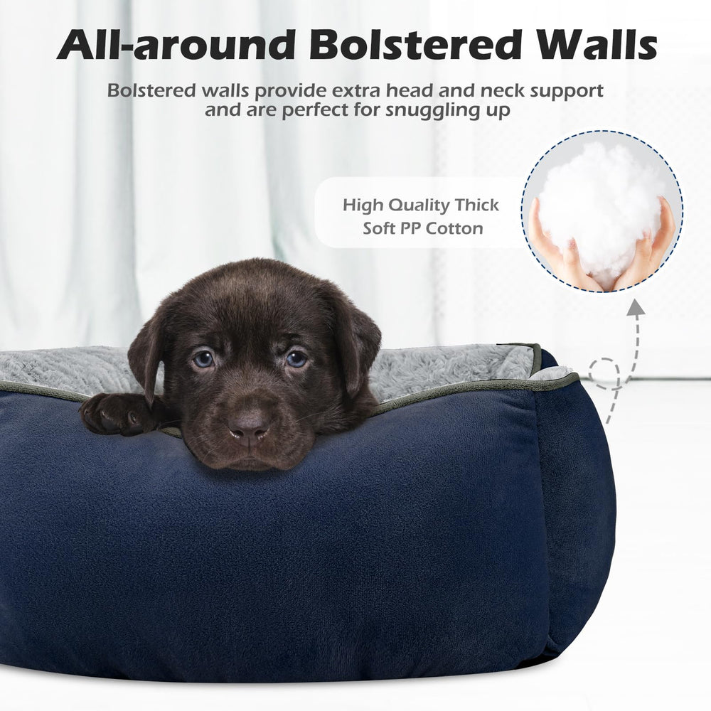 INVENHO small dog bed-rose-swirl-faux-fur cover delivers warm, cozy comfort.