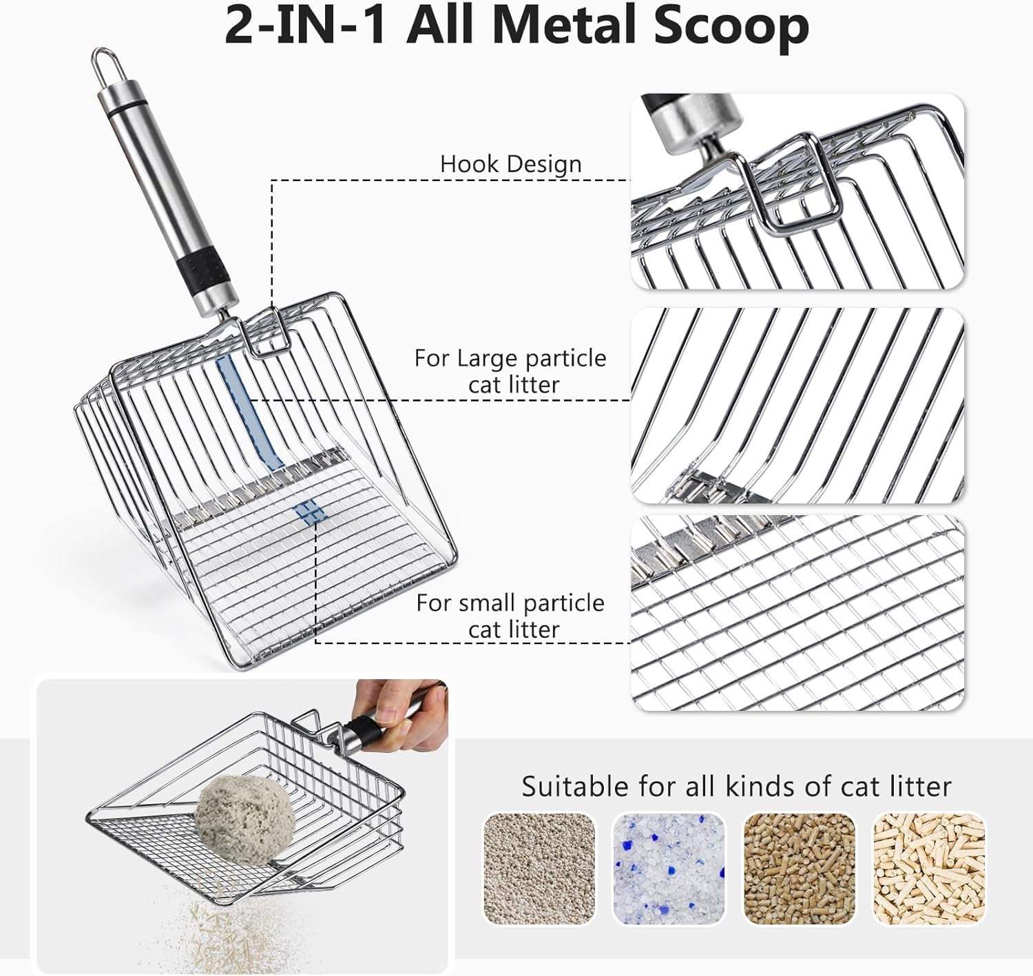 INVENHO 30-degree tilted filter reduces litter tracking around the box.