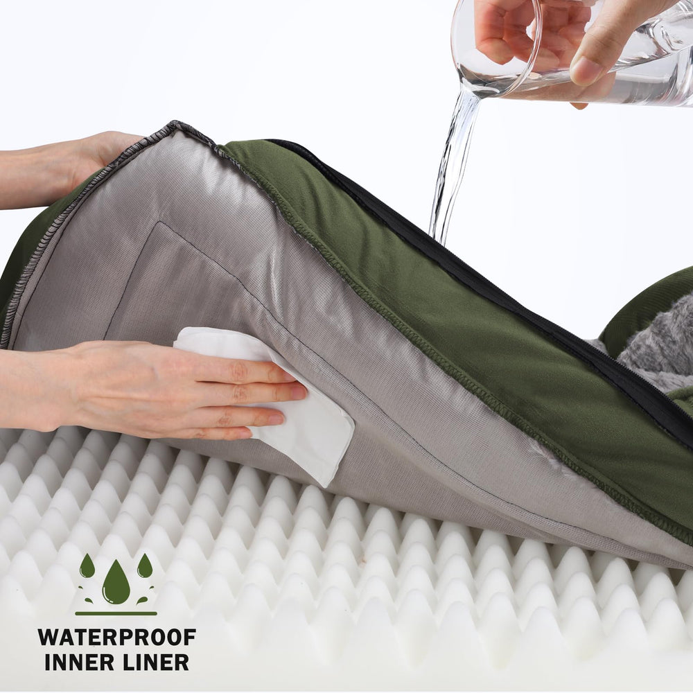 INVENHO bed features waterproof inner lining to protect foam from spills.