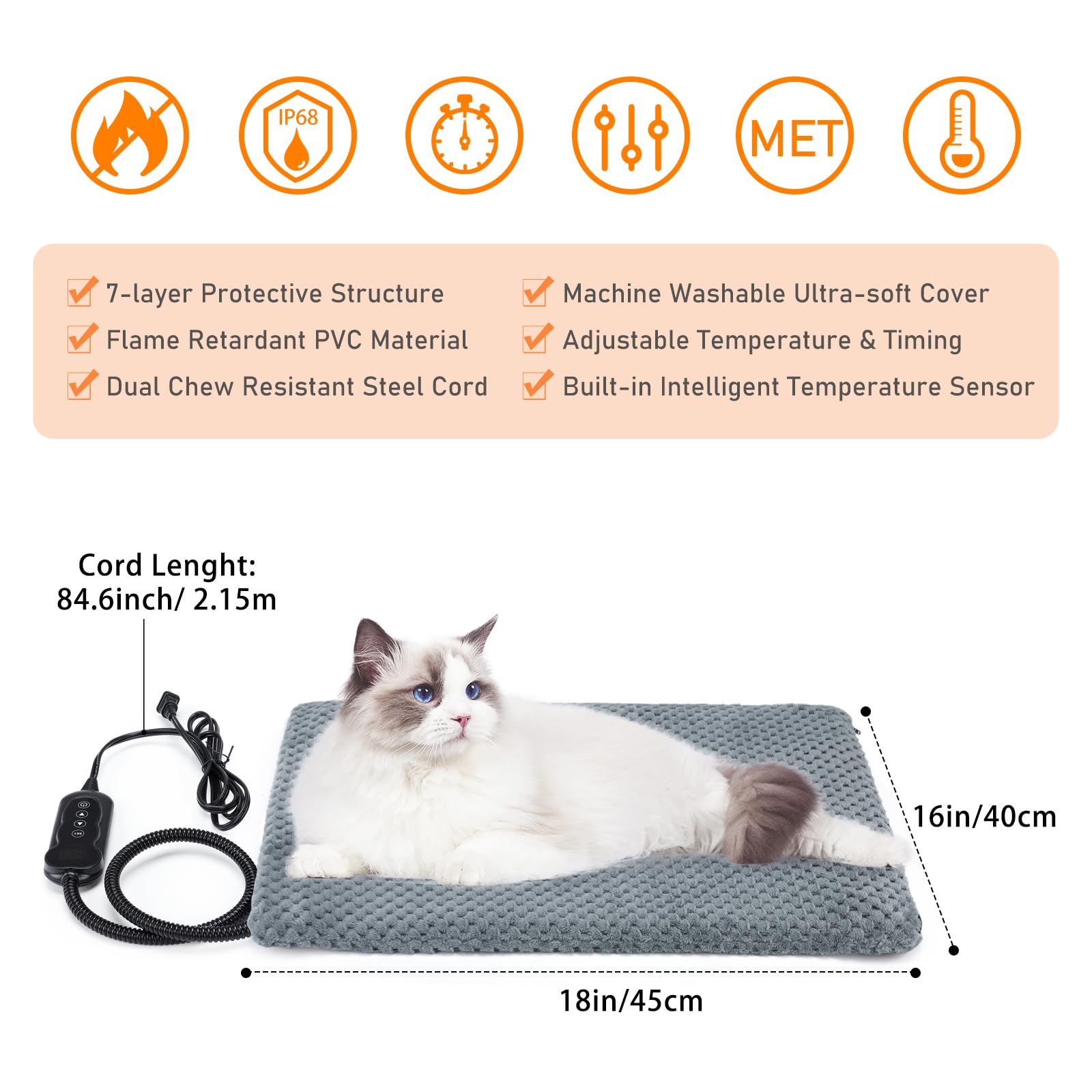 INVENHO waterproof removable cover for easy cleaning and long-lasting use.
