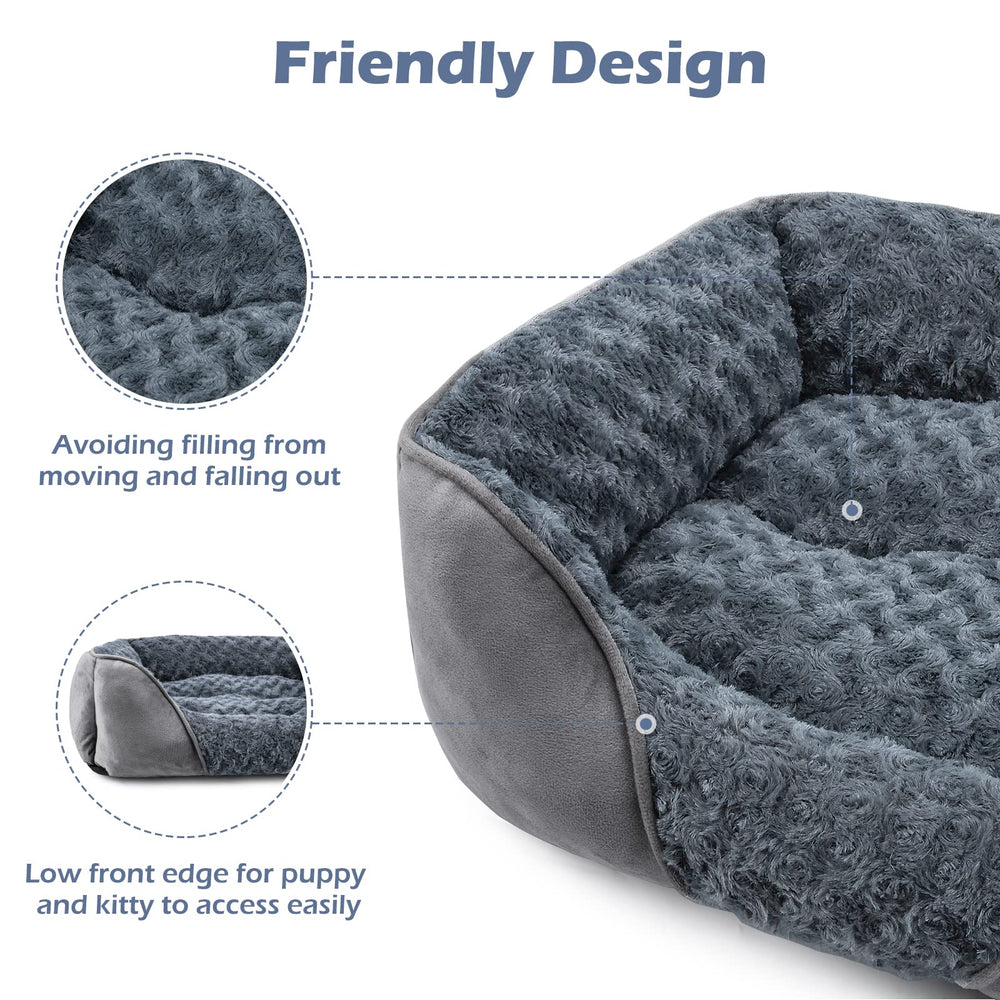 INVENHO X-Large dog bed with thick PP cotton filling cushions the body.