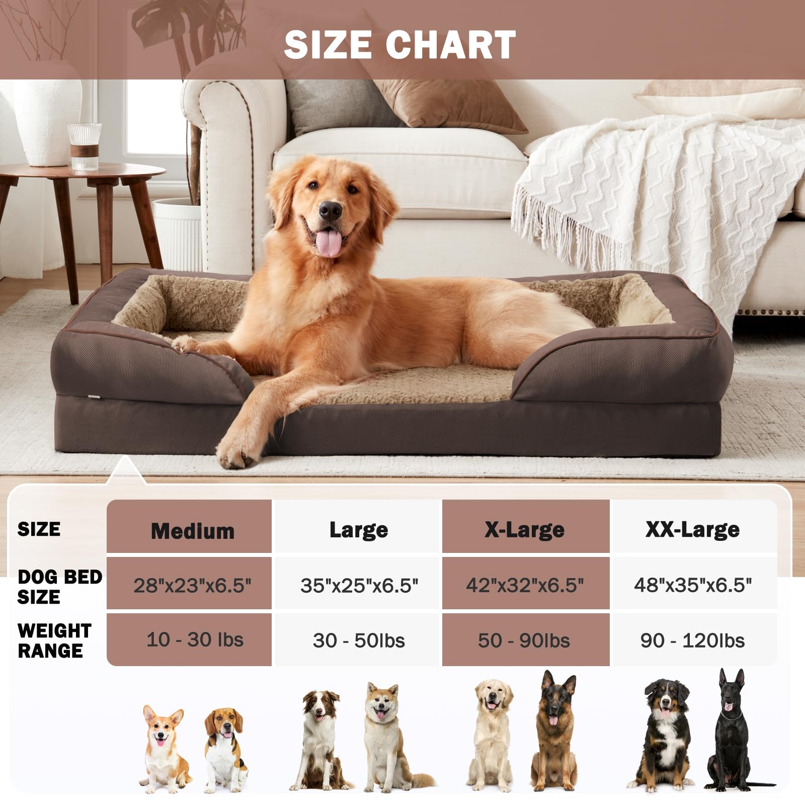 INVENHO XXL size measures 48 by 35 inches for roomy lounging.