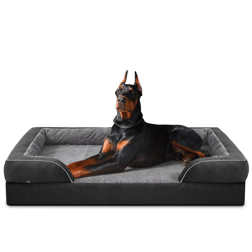 INVENHO XXL orthopedic bed with egg-crate foam, front view showing joint-supportive comfort
