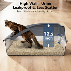 INVENHO XXXL stainless steel litter box interior dimensions for multi-cat use