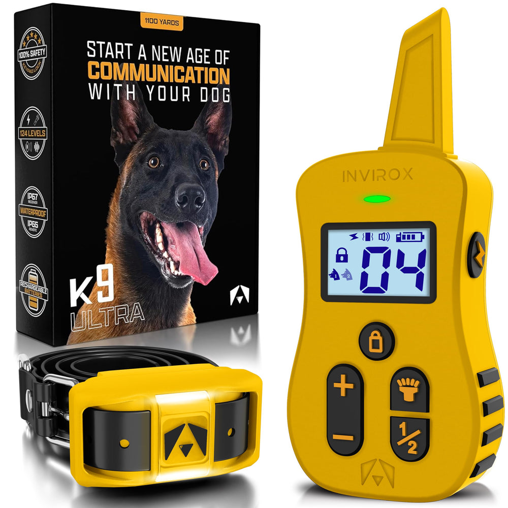INVIROX Ultra K9 collar close-up showing rugged design for durable training