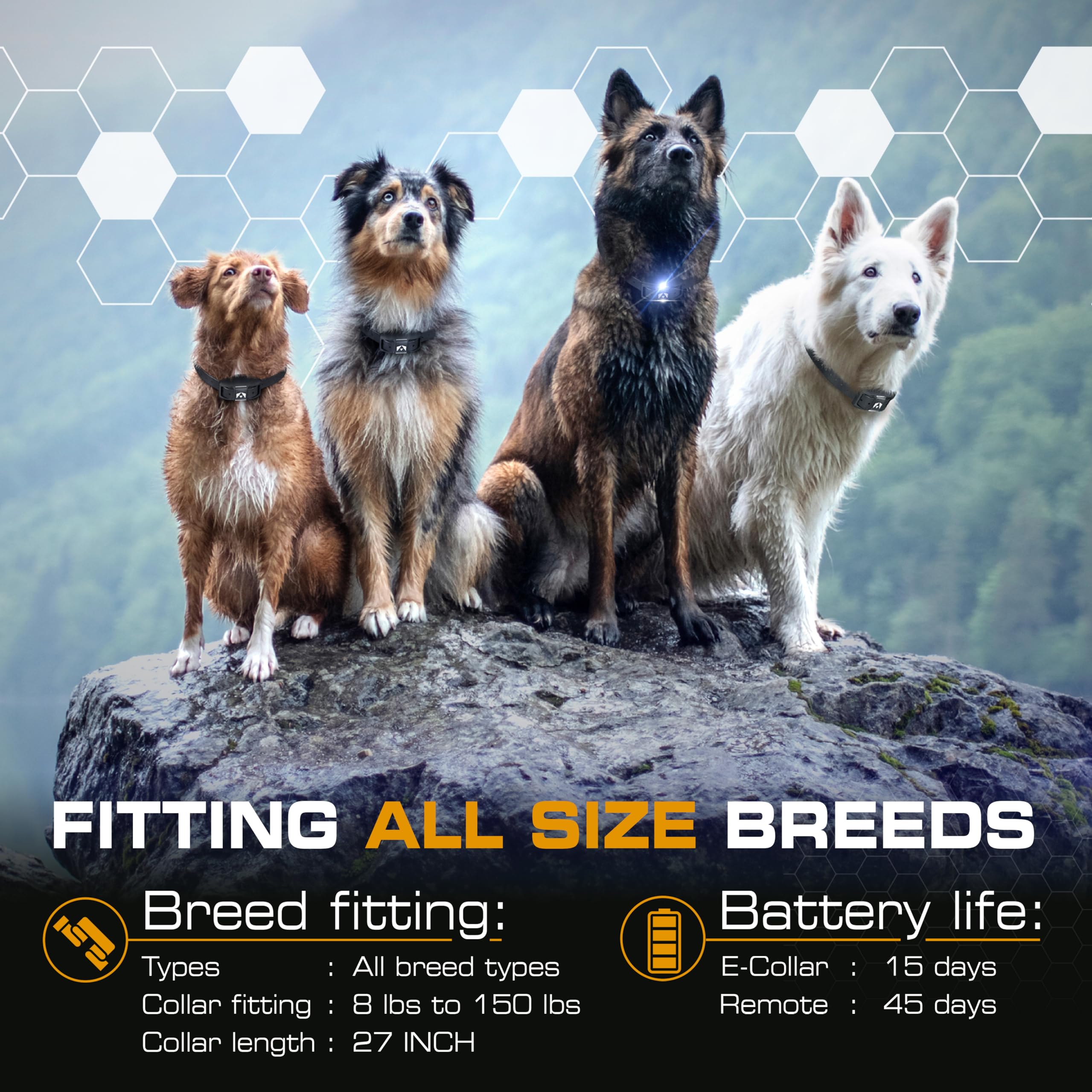 INVIROX Ultra K9 collar ergonomic design ensures comfortable all-day wear.