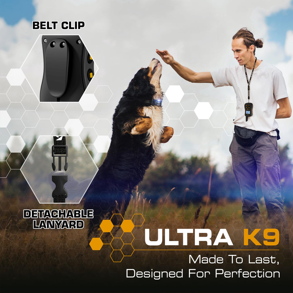 INVIROX Ultra K9 collar keypad lock prevents accidental stimulation during handling.