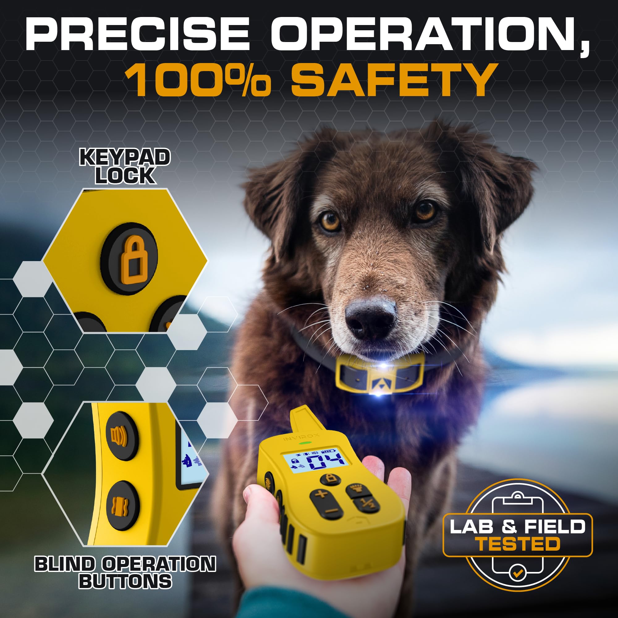 INVIROX Ultra K9 worn by a large dog for off-leash confidence