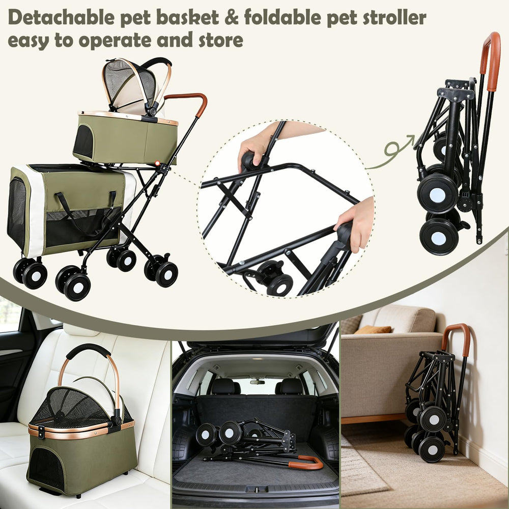 IOBoneed stroller with 360-degree wheels and lockable options for stability