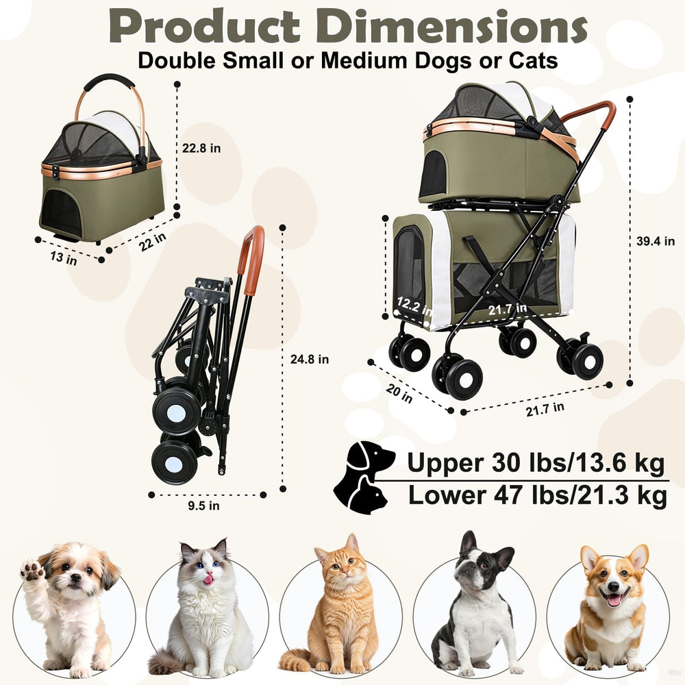 IOBoneed stroller side view showing foldable frame and compact storage