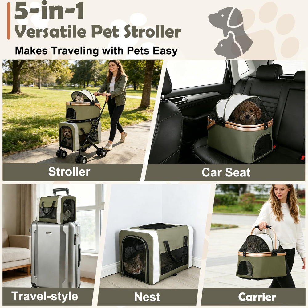 IOBoneed dual-carrier design with breathable mesh for two pets during outings
