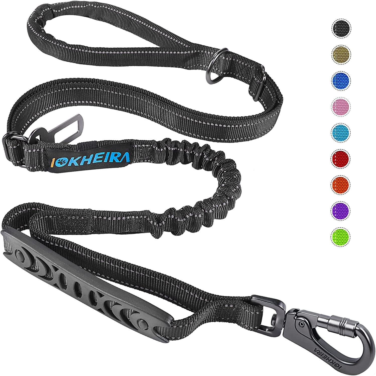 IOKHEIRA 6ft dog leash highlights heavy-duty design for large dogs during daily walks.
