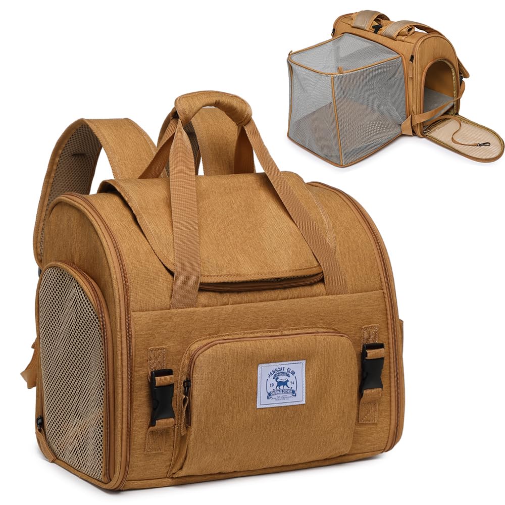 ioview foldable pet backpack carrier folded for compact storage