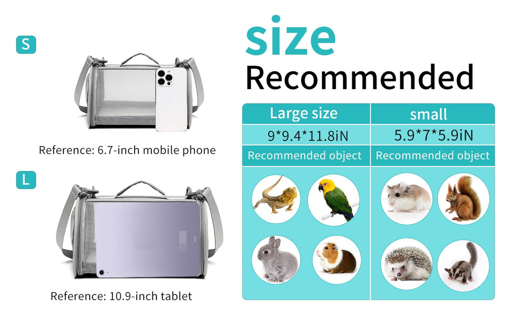 ioview guinea pig carrier travel-use compact bag for small pets on the go.