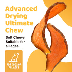 ipaw sweet potato chews nutrition icons highlighting fiber and vitamins for healthy digestion