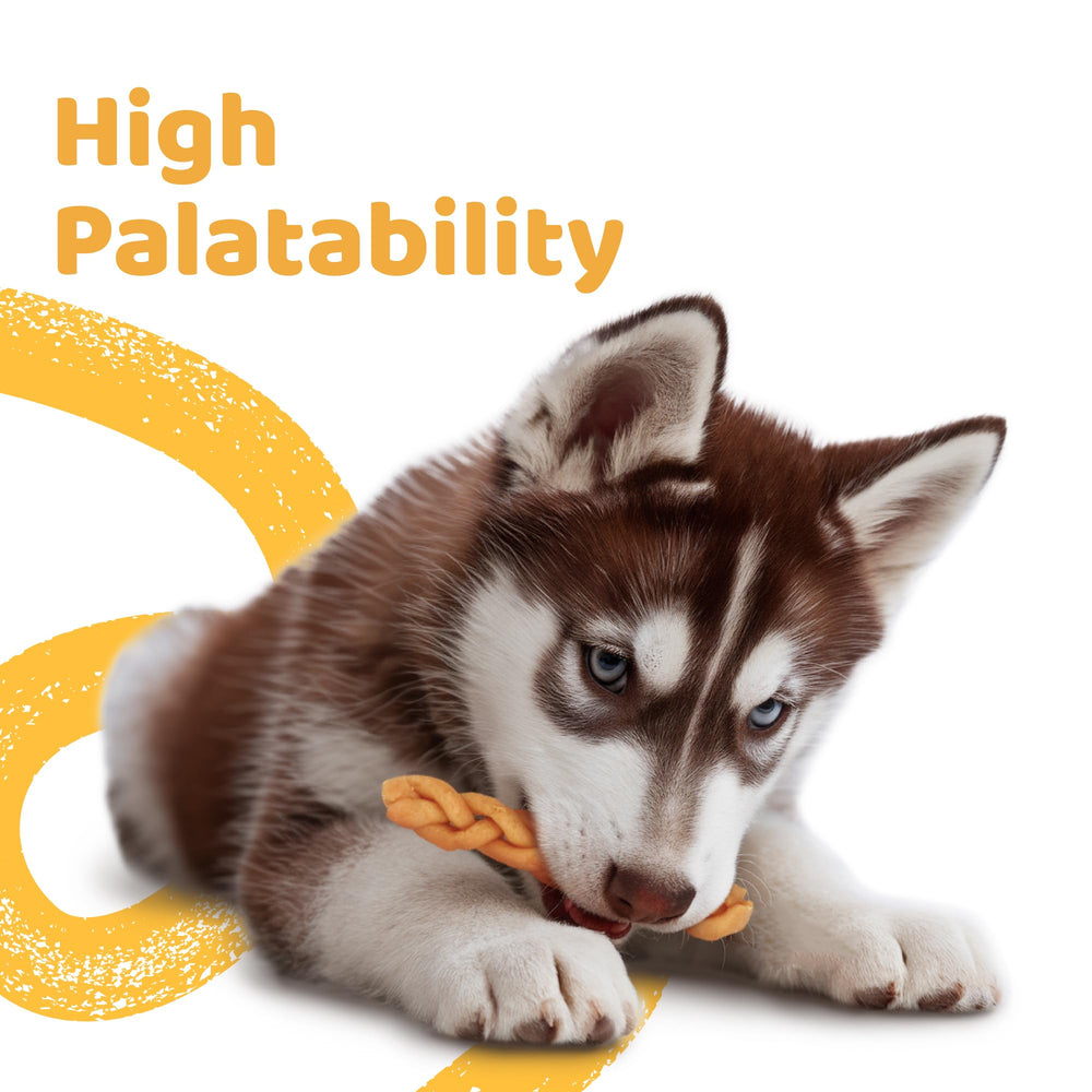 iPaw Turkey Dog Treats chewy texture supports natural chewing and plaque control.