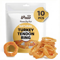iPaw turkey-tendon-ring-small-pack promotes safe daily chewing for dogs.