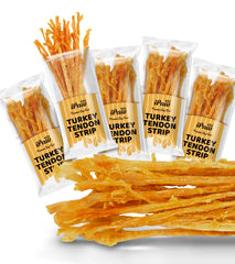 iPaw turkey tendon strip close-up—firm, single-ingredient chew for daily use.
