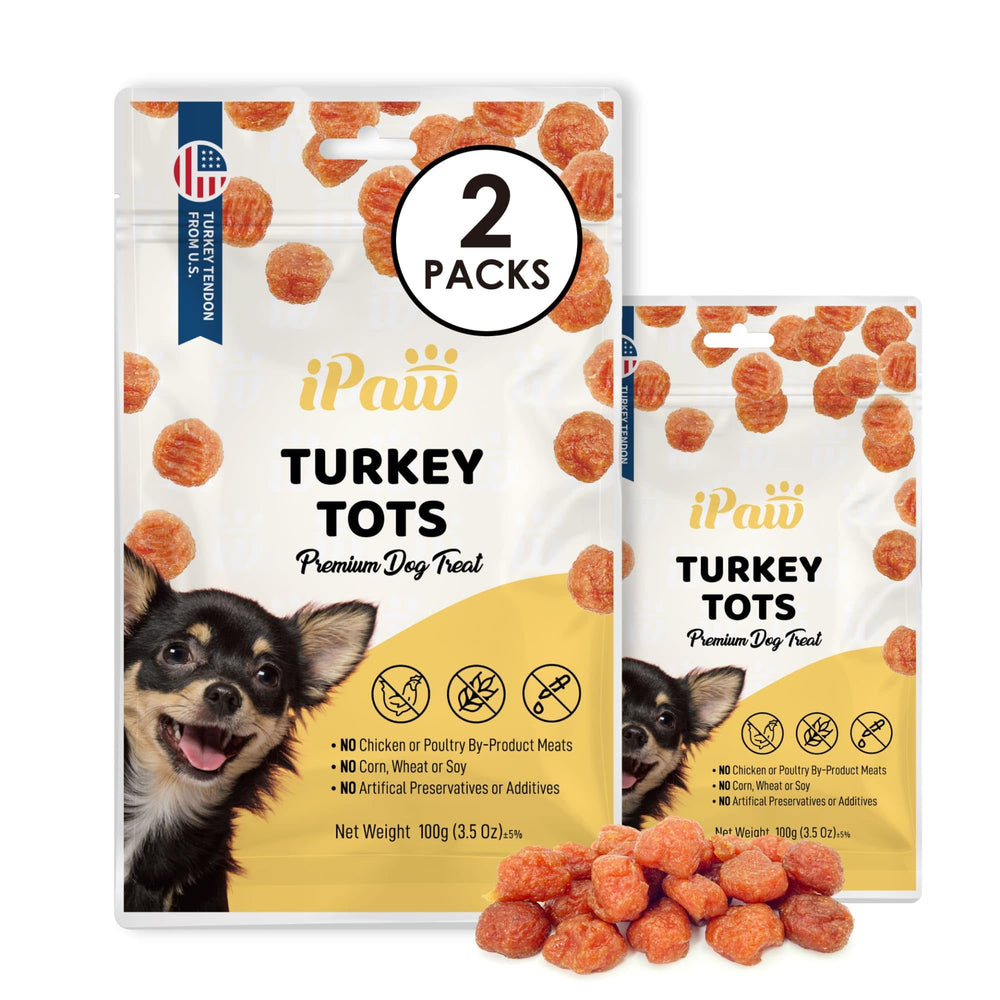 iPaw Turkey Tots bite-sized treats ideal for quick training rewards.