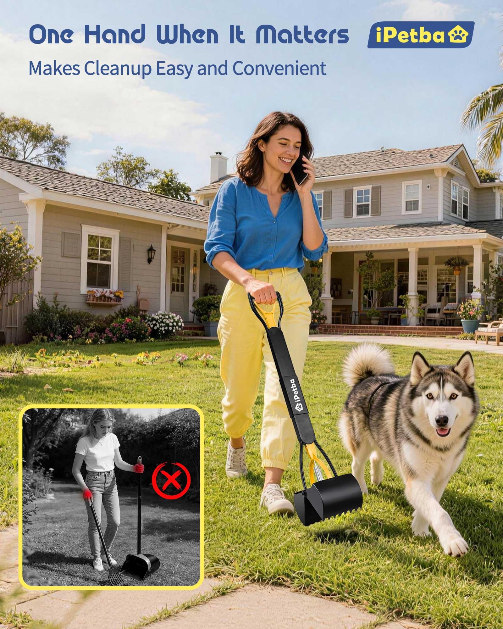 iPetba foldable pooper scooper stores compactly for travel