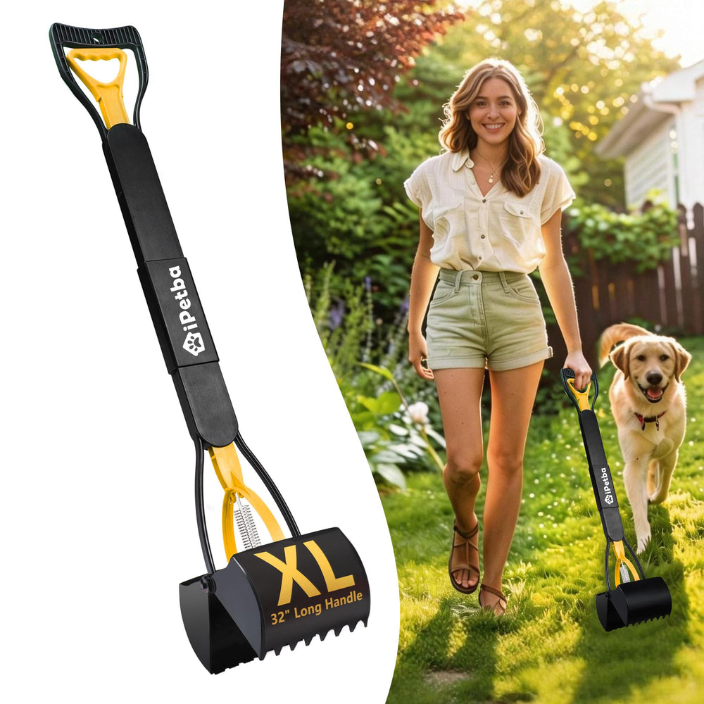 iPetba 32-inch pooper scooper long handle for easy upright cleanup