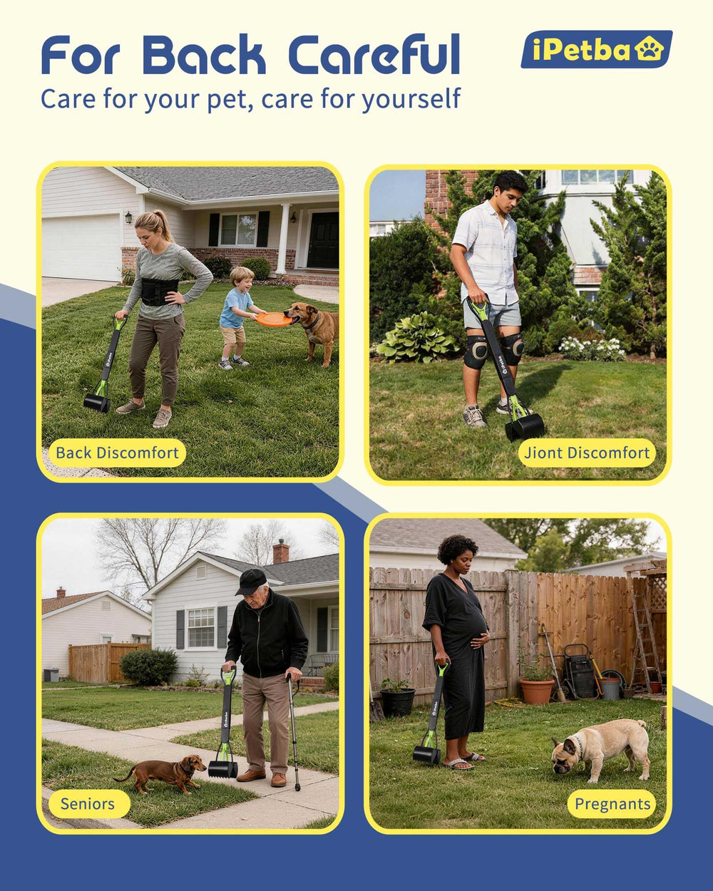 IPetba ideal for daily yard cleanup in multi-dog homes