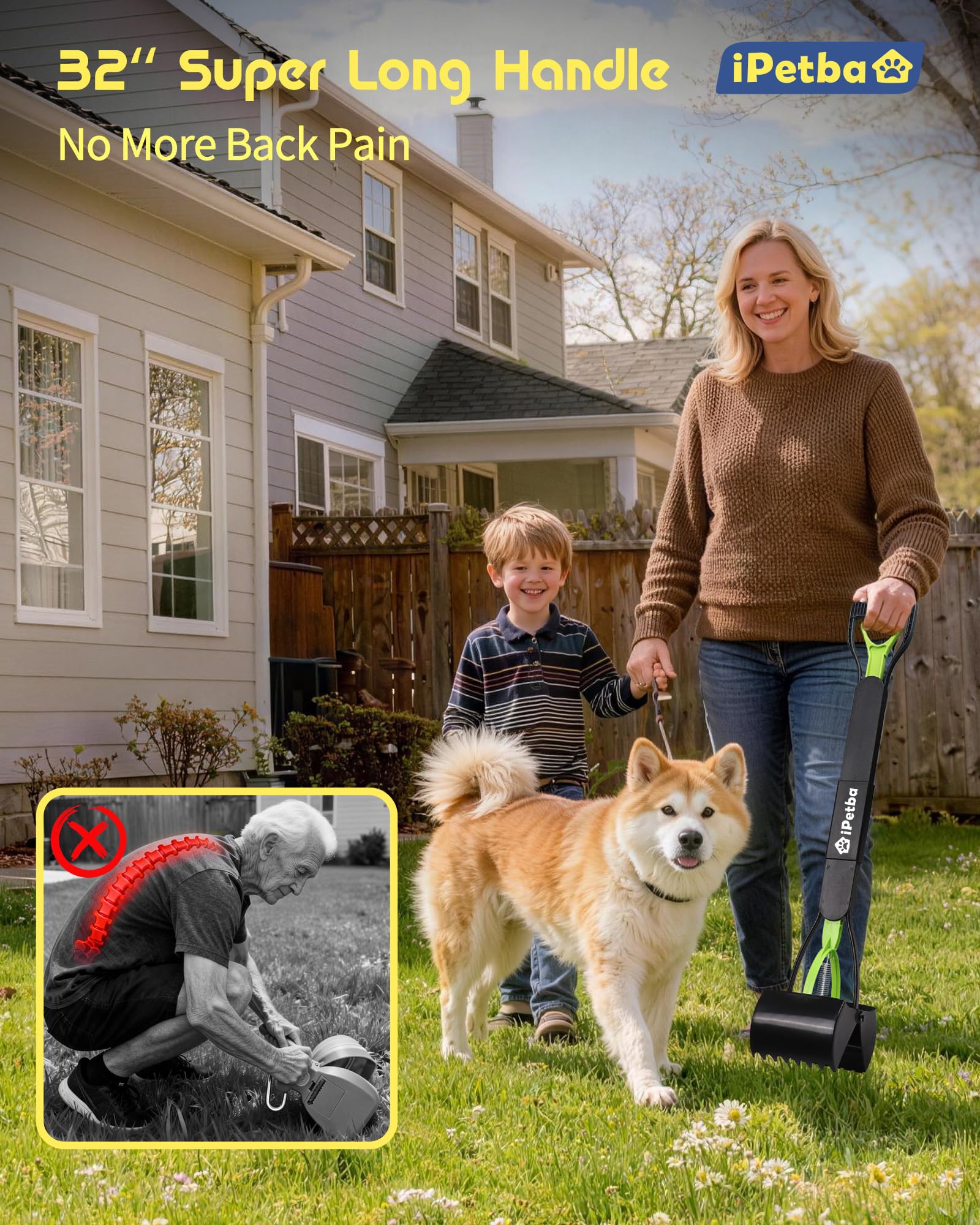 iPetba non-stick surface makes rinsing quick after yard use