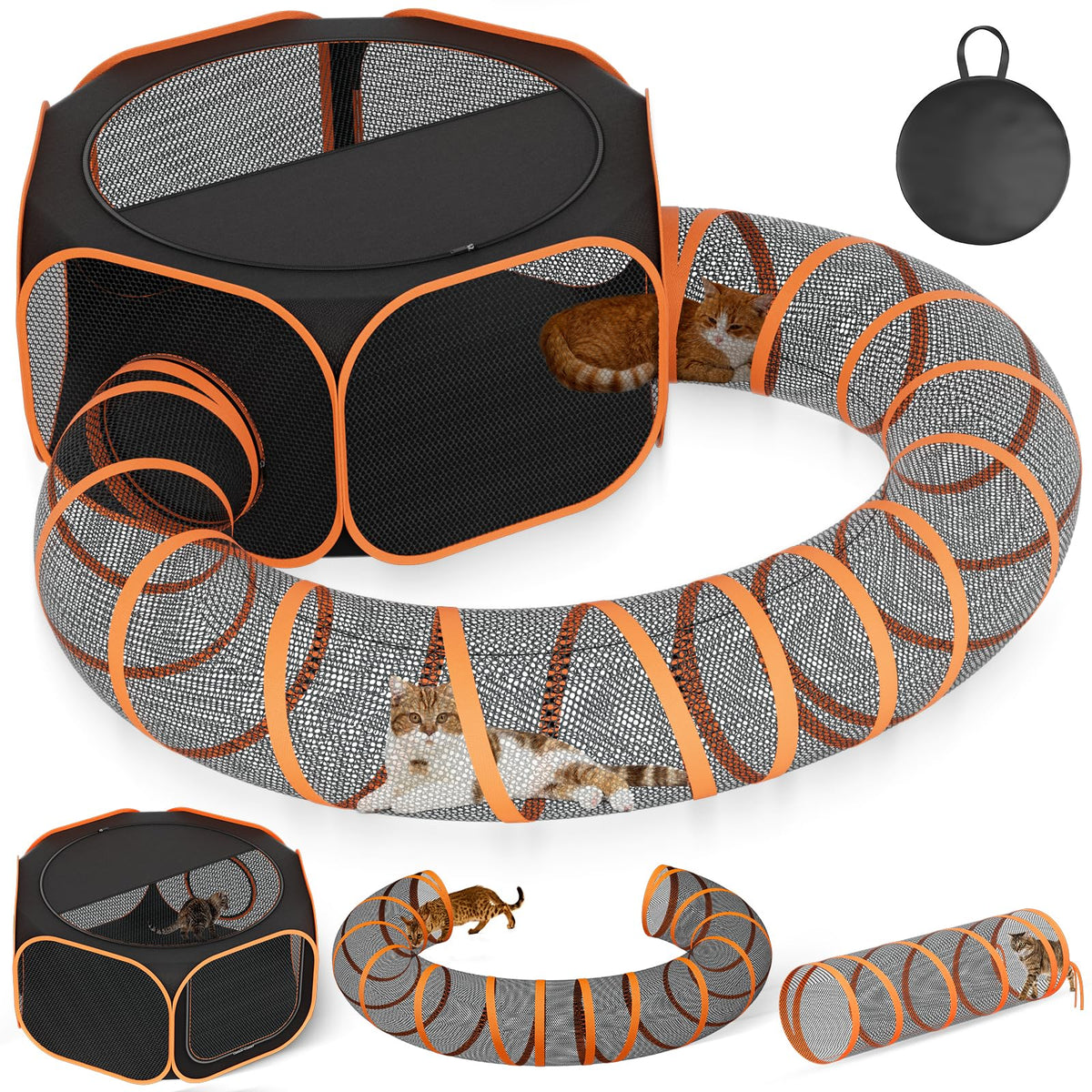 ipetstation cat tunnel playpen outdoor tent for safe feline exploration