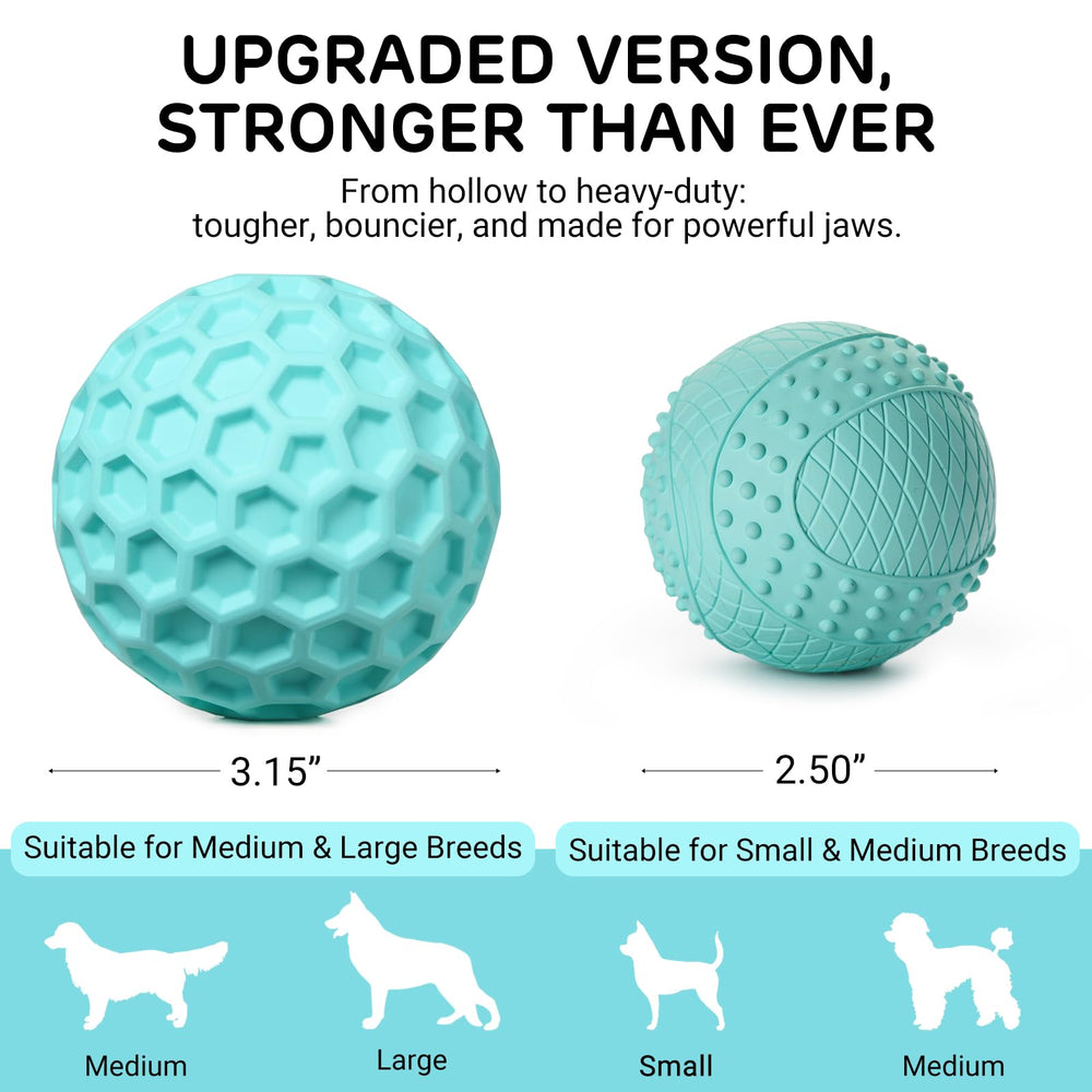 iPettie honeycomb ball made of durable natural rubber for safe chewing.