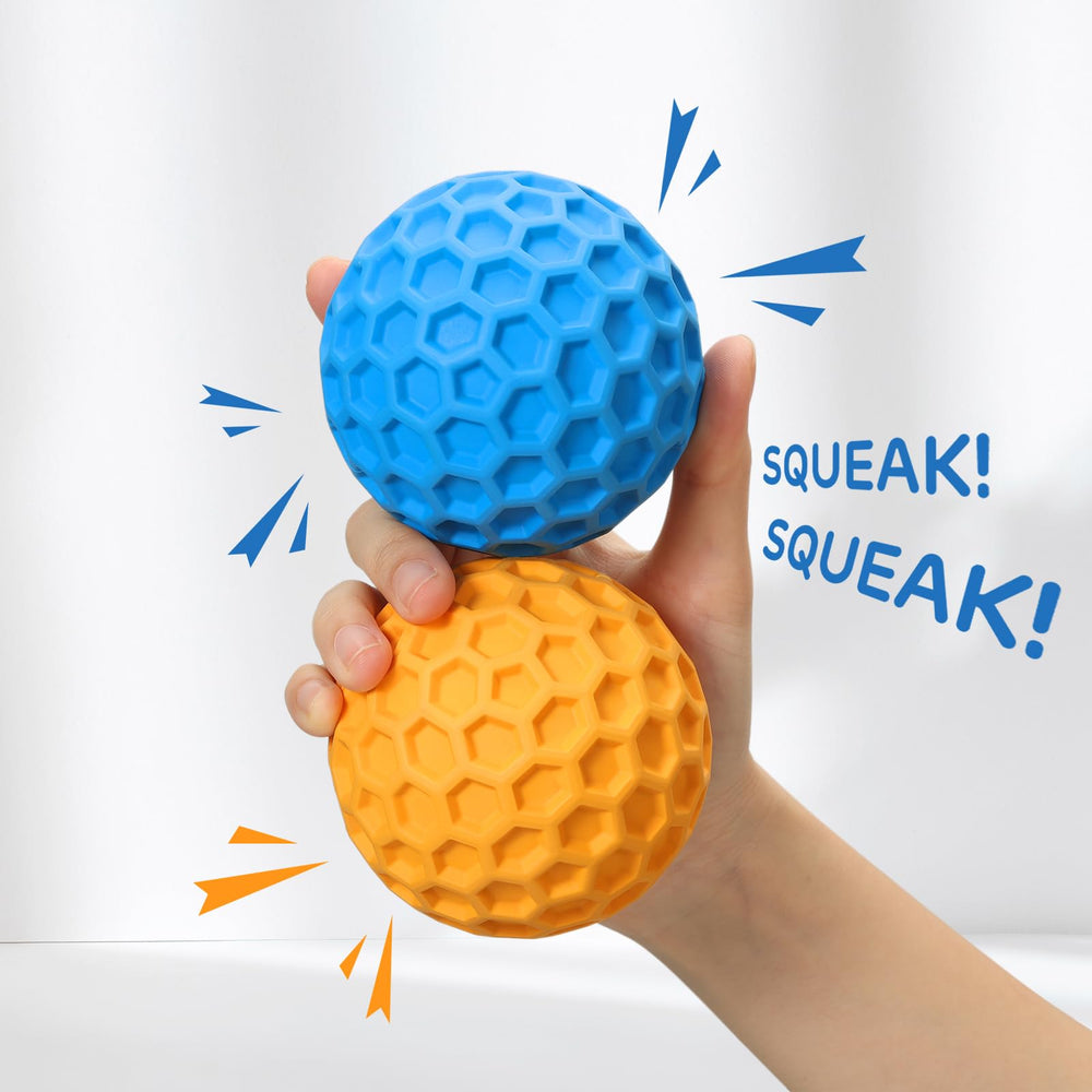 iPettie honeycomb ball floats on water for fetch and splash play.