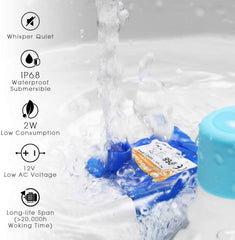 iPettie Tritone ceramic cat water fountain pump area, low-noise design.