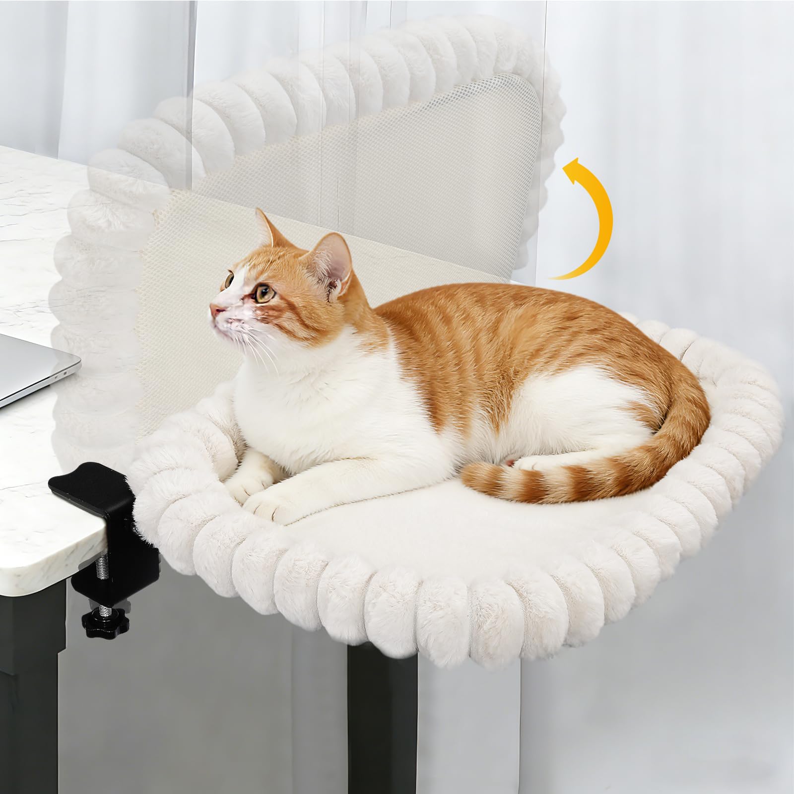 IPOW cat bed foldable desk perch beside your workspace for convenient companionship.