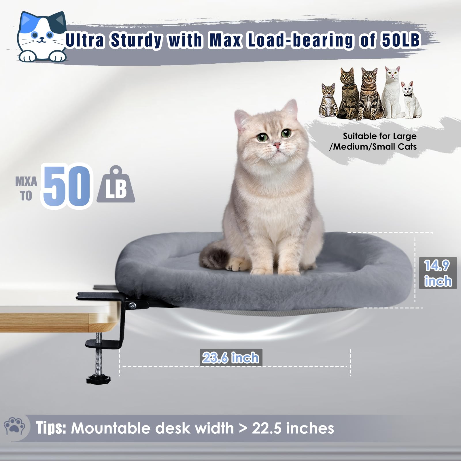 IPOW cat desk bed folded at 90 degrees saves space in small rooms