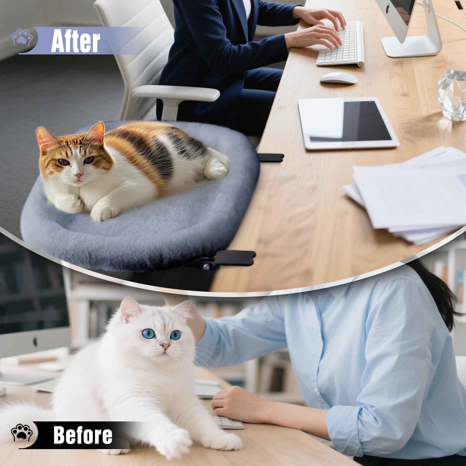 IPOW cat desk bed suitable for dorms, apartments, and offices