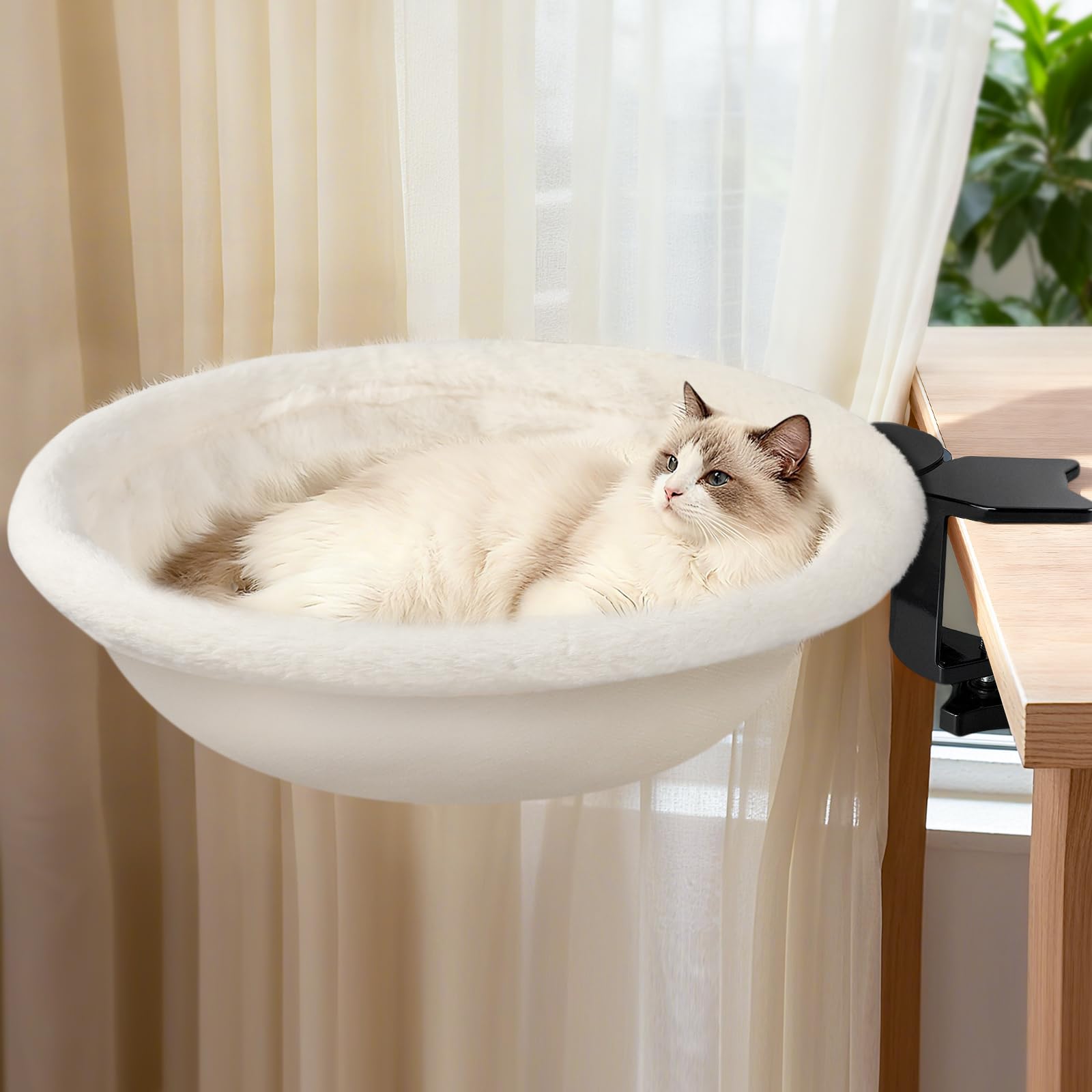 IPOW heavy-duty steel frame offers stable 180-degree rotation for cat lounging